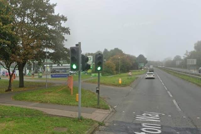 The incident happened in Upton Way as the victim was walking towards the BP garage.