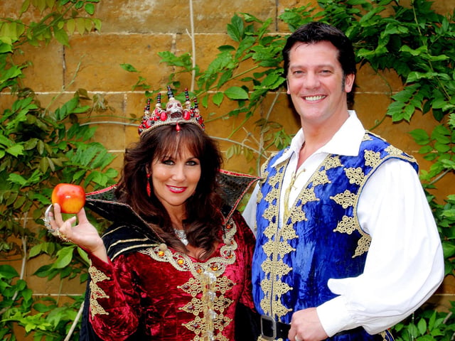 The Royal and Derngate panto launch in 2009 with Linda Lusardi as the wicked witch, pictured with Sam Kane (The Prince)