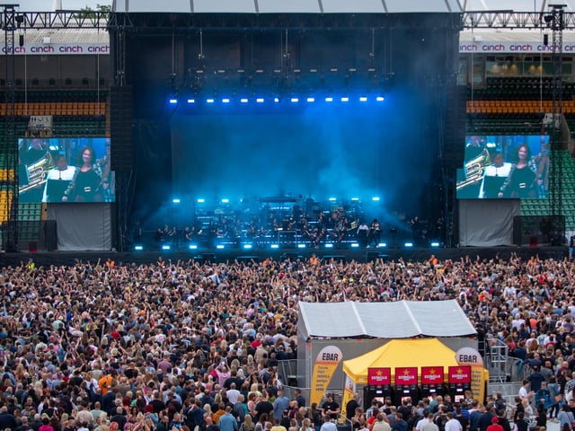 Fans inside Franklin's Gardens for Pete Tong's Ibiza Classics with The Symphony Orchestra, conducted by Jules Buckley on Friday, June 24, 2022. Photo by David Jackson.