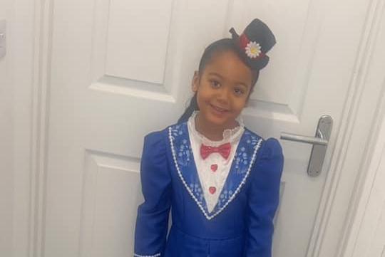 Araiyah, aged five, as Mary Poppins.