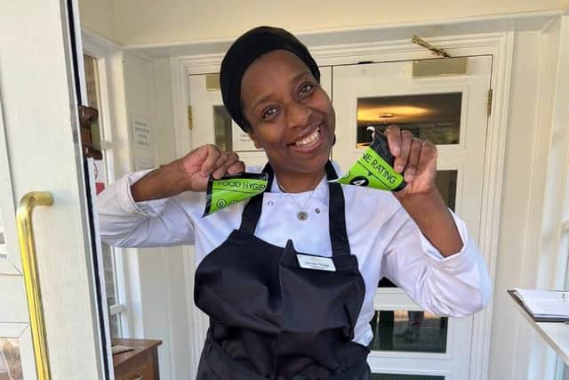 Chef Jennifer with 5-Star Hygene Award