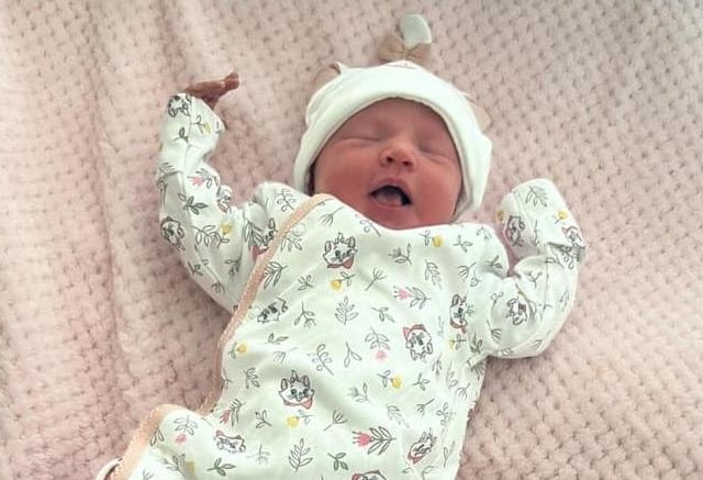 Isabella Ruby Tate born at 11.41pm on May 8 at Northampton General Hospital, weighing 7lb 3oz.