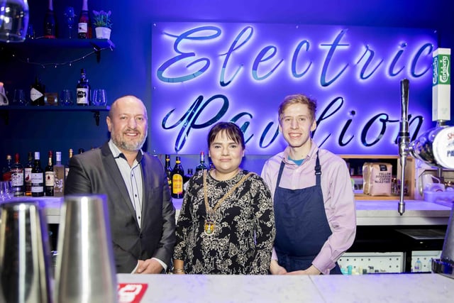 New restaurant and cocktail bar Electric Pavilion in Gold Street. Left to right: Paul Kuznecovs, Rufia Ashraf and Arturs Dzerins
