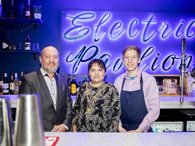 New restaurant and cocktail bar Electric Pavilion in Gold Street. Left to right: Paul Kuznecovs, Rufia Ashraf and Arturs Dzerins
