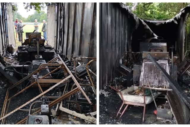 The fire damaged all of the cricket club's specialist equipment housed in a storage container