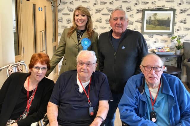 Sarah Bool with Brackley Care Home residents