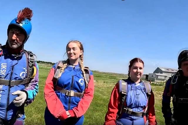 Caitlin and Jasmine skydive for charity