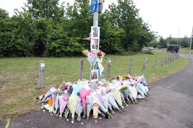 John Clark Way in Rushden - photos and tributes have been left
