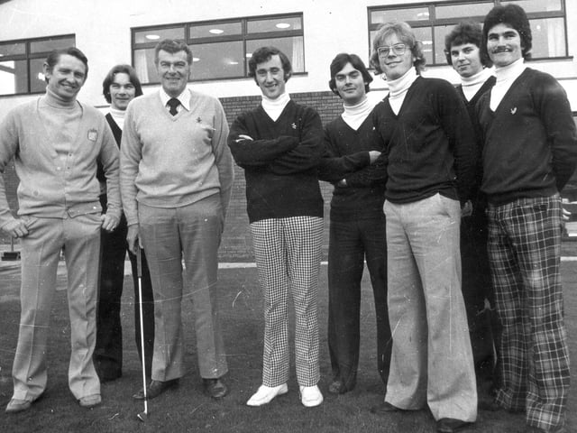 Delapre Golf Complex Ron Jacobs (3rd from left) and John Corby (left) with Delapre Golf team 1976