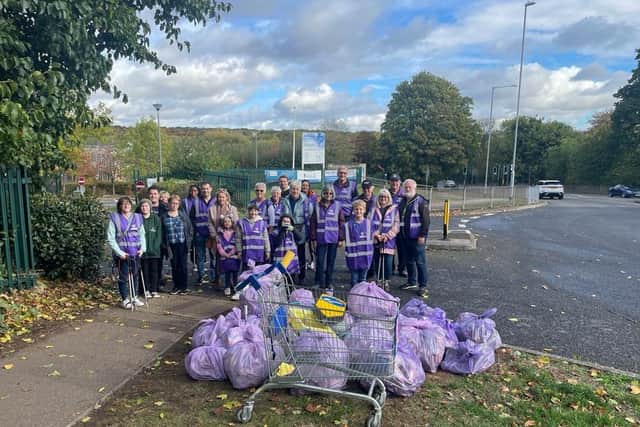 Litter pickers from Northampton Academy and Northants Litter Wombles collected 42 bags of rubbish.