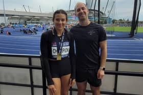 British triple-jump champion Georgie Forde-Welles pictured with her former Rugby & Northampton coach James Wright