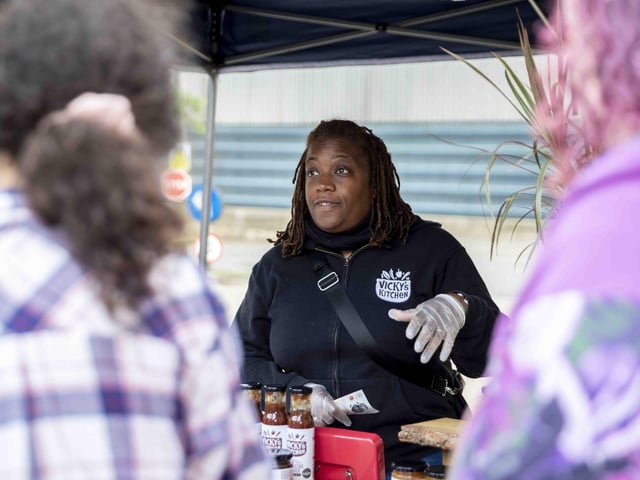 The market brings together Moulton village and college to celebrate and support small local businesses and the work of students. Photo taken on Sunday, May 29 2022.