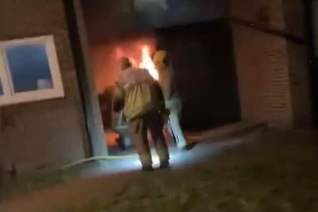 A bin store caught fire in Camborne Close, Far Cotton on Thursday night