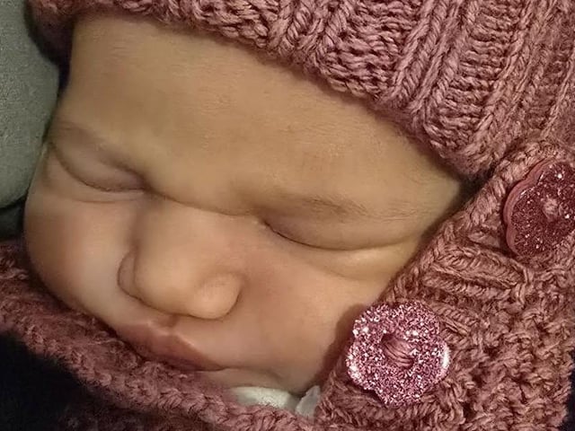 Antonina Chloe Summer born at 11.10pm on February 13 at Northampton General Hospital, weighing around 7lbs 8oz.