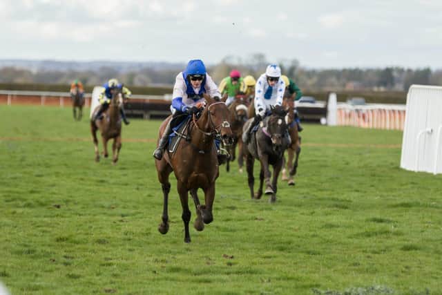 Anariza storms clear under Jack Andrews to land the JRL Group Four and Five Years Old Flat Race
