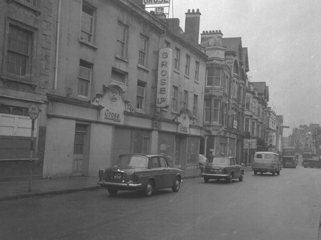 Marefair, Northampton looking towards Gold Street with Grose Ltd on the left