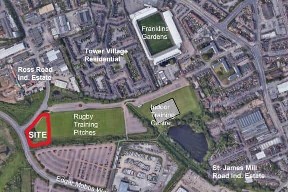 Here's the proposed site for development outlined in red