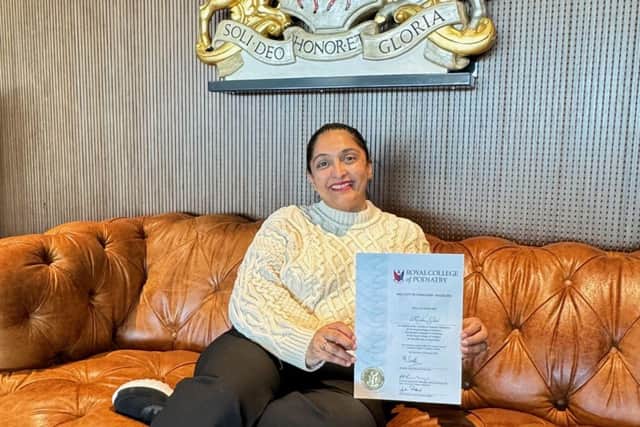 Krishna Gohil with her Fellowship certificate