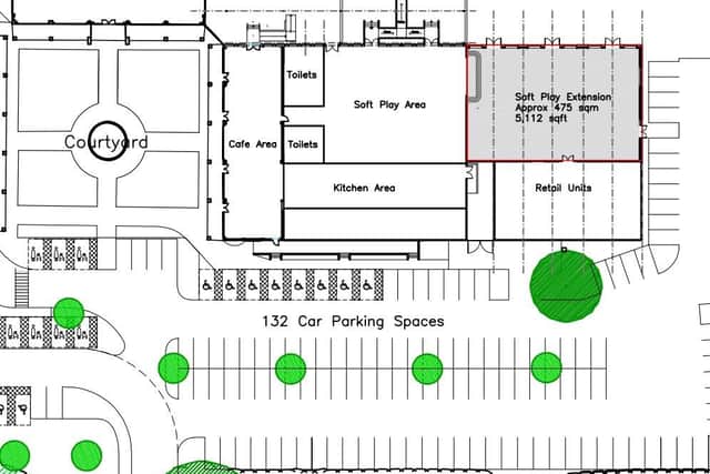 The plans would almost double the size of the soft play, adding 475 square metres to make a total of 824 square metres. Belle’s Playbarn will continue to run the venue.