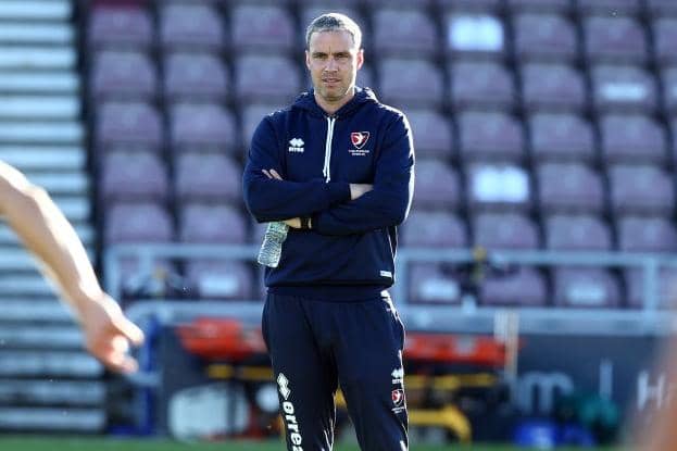 Michael Duff pictured at Sixfields ahead of the league two play-off semi-final between Cheltenham and the Cobblers in 2020 (Picture: Pete Norton)