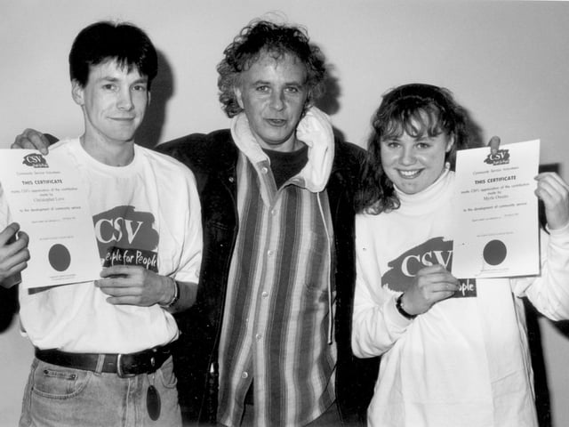 David Essex with CSV volunteers 1996