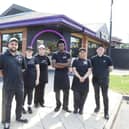 Taco Bell Kettering team members on the opening day with left Gabriel Bradu manager and area manager Russell Mayes on right /IMG