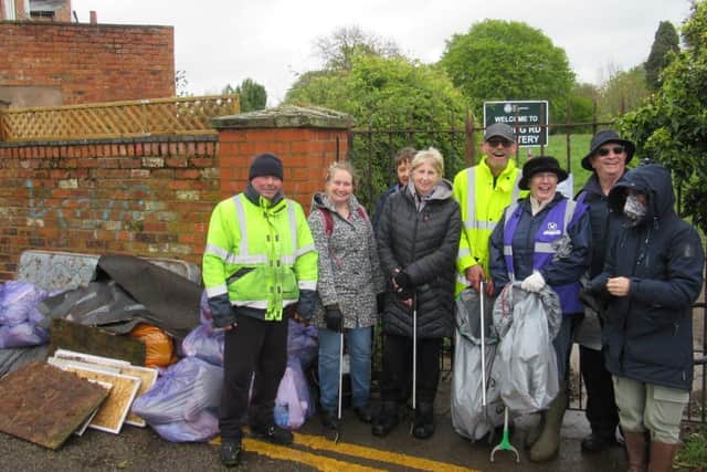 Members and supporters of the Friends of Billing Road Cemetery during a recent litter-pick