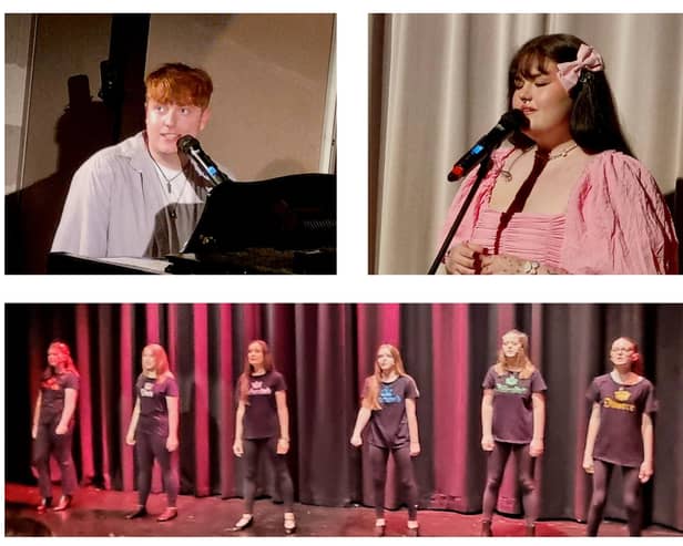 Former Latimer Arts College students Alfie Castley and Mae Stephens performed at the showcase with current pupils