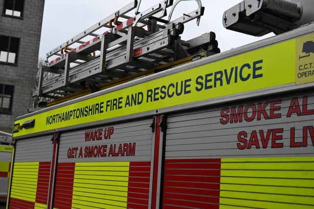Firefighters are in attendance at a shed fire in Whittlebury.
