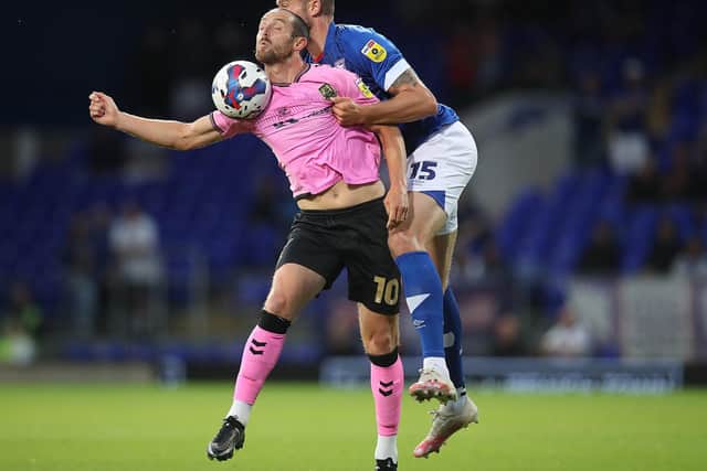 Danny Hylton in action for the Cobblers during their Papa John's Trophy defeat at Ipswich Town (Pictures: Pete Norton)