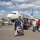 Paasengers board a RyanAir flight at East Midlands Airport