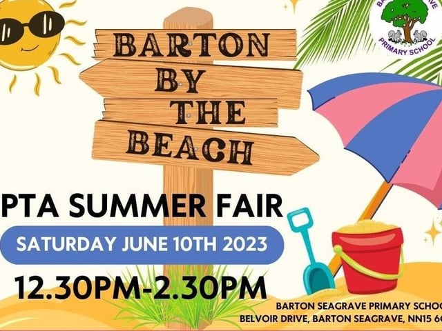 Hoping to be the "biggest and best ever", Barton Seagrave Primary School's PTA is putting on a 'Barton by the Beach' summer fair.
The event, which will be hosted at the school on Saturday (June 10) from 12.30pm to 2.30pm will see inflatables, trade stalls, plants, a raffle, a BBQ, doughnuts, displays, fairground games and much more.
The PTA is raising money for electronic fitness boards for the playground, panto trips and others asks from the school.