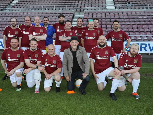 Thirty men from around the UK on the MAN V FAT Football programme were coached by Ian Holloway and George Elokobi for the evening at Northampton Town’s Sixfields Stadium on Tuesday, May 24 2022.