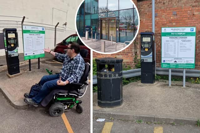 Nick Wilson, known as the Disabled Adventurer, posted a video on his social media raising concerns with the accessibility of council car park payment machines after new Blue Badge charges have been introduced. Credit: Nick Wilson Disabled Adventurer