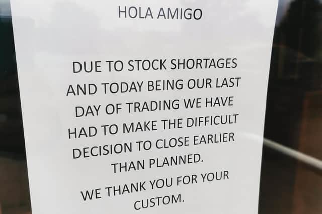 A goodbye poster has been stuck on the site's entrance doors
