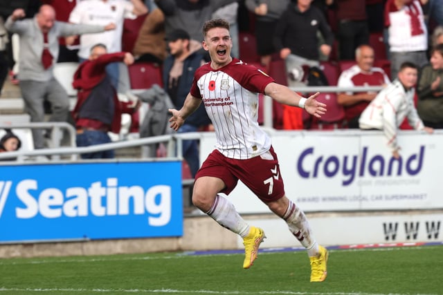 15 - Cobblers also boast the top goalscorer in the EFL. Hoskins has 15 goals, two more than Jonson Clarke-Harris, Aaron Collins, Andy Cook, Kristian Dennis and Chuba Akpom. It's already his best ever season.