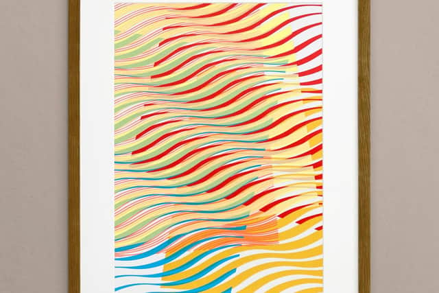 'Waves #11' - Unique edition one-off Abstract Screenprint Art by James Bristow