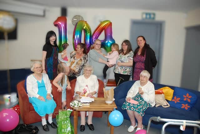 May's 104th birthday party was hosted in Towcester.