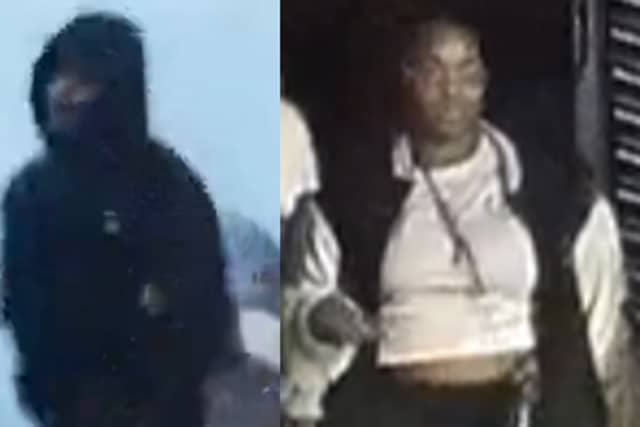 Police want to speak to the two people in the images.