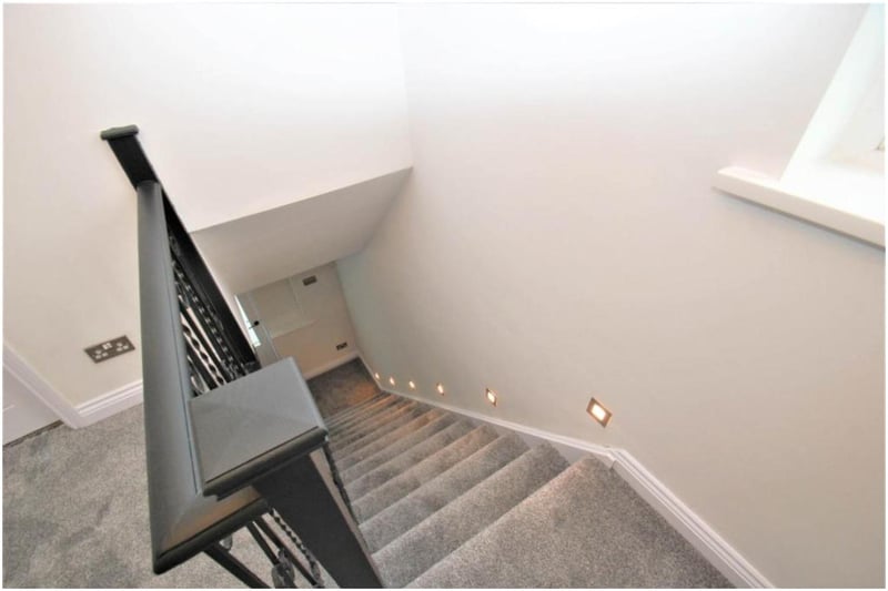 Modern lighting has been fitted along the stairway. Photo by Rightmove/Andrew Craig.