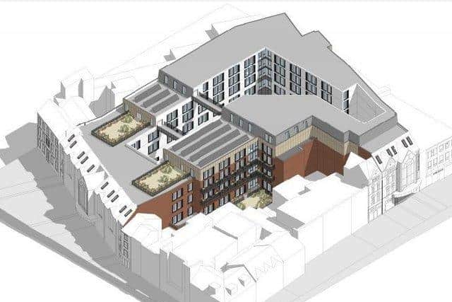 An artist's impression of what the 352 block of flats could look like