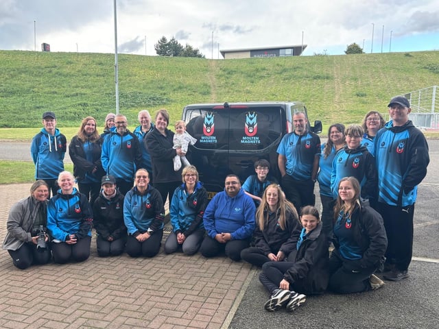 The flyball team hosted a fun dog show at Sixfields Stadium on Sunday September 29 to celebrate its milestone anniversary.