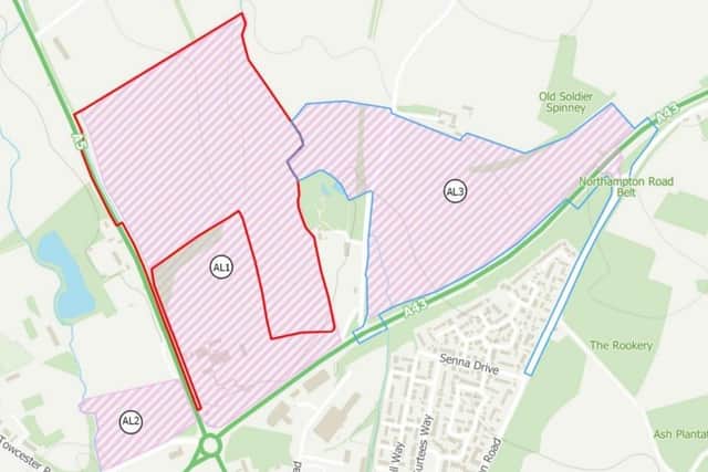 Land that could be used across the wider 'AL' developments if approval is given.