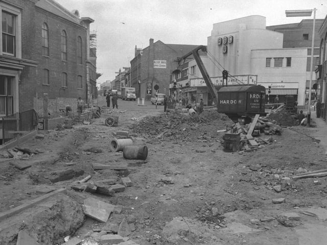 York Road roadworks ABC cinema is showing Carry On Jack, May 13, 1964