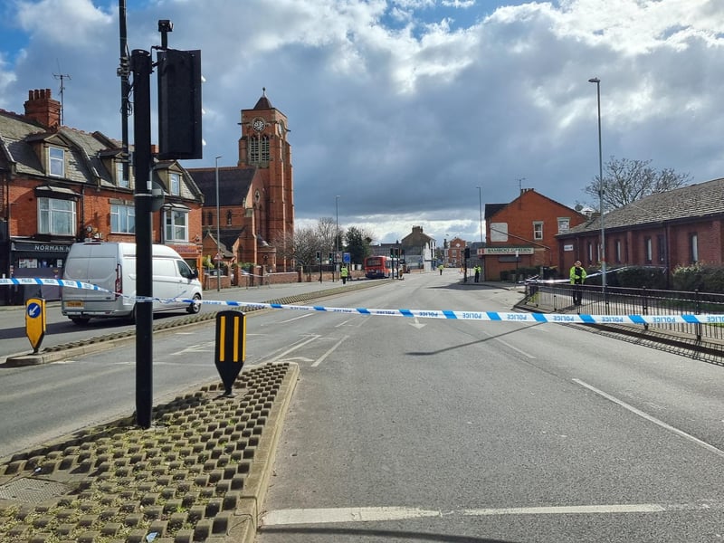 Pictures from the scene at midday. The incident happened at 8.40am today (Monday).