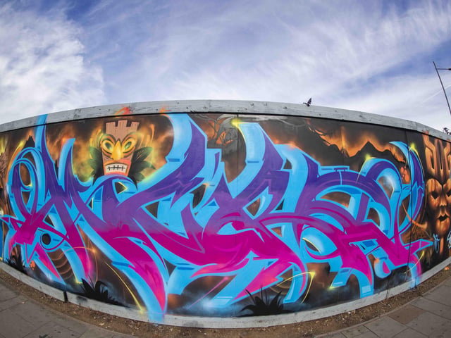 Some of the UK's top graffiti artists sprayed walls and boards in Sol Central, Green Street and St Peter’s Way with the intention to increase community pride and reduce crime