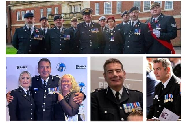 Chief Constable Nick Adderley wearing the South Atlantic Medal/Northants Police/ Greater Manchester Police/Police Federation