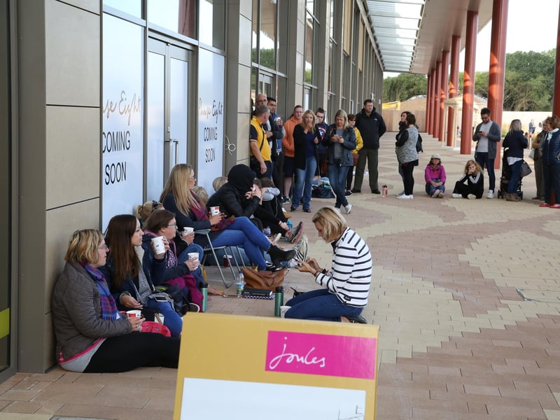 There were queues when Rushden Lakes opened to the public in July 2017!