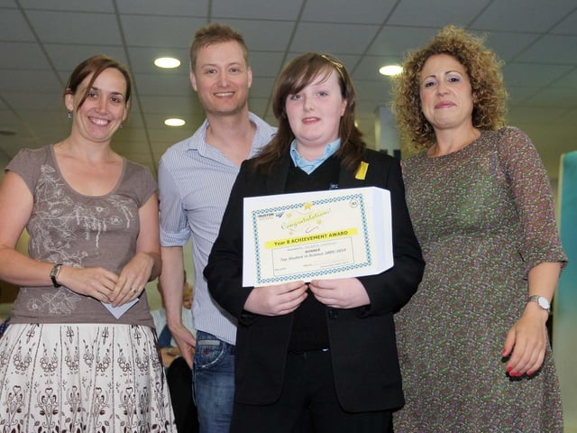 2010: Year 8 awards ceremony at The Duston School presented by Stuart Miles and Natalie B from Heart radio.