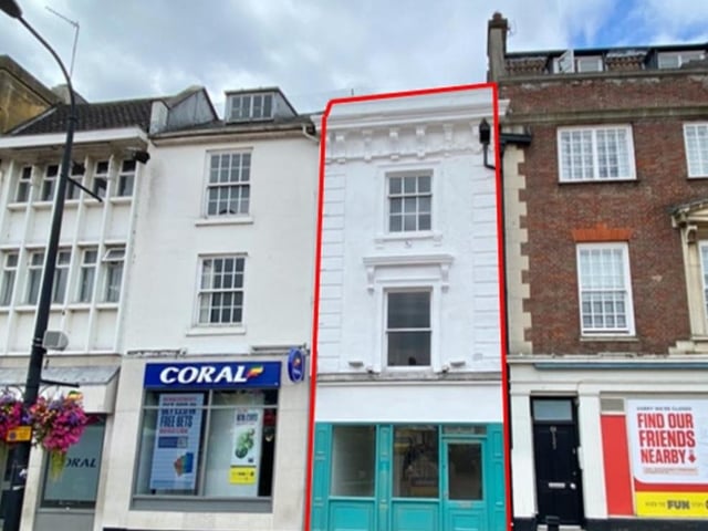 This vacant unit at 7 Market Square is advertised as a 'rare opportunity'. The advert reads: "The accommodation comprises a ground floor shop over basement storage with three floors of offices above. Tidy WC and well fitted kitchen. A rare opportunity to acquire a freehold shop / office in the heart of Northampton Town Centre." The site is up for rent for £1,458 per month.
